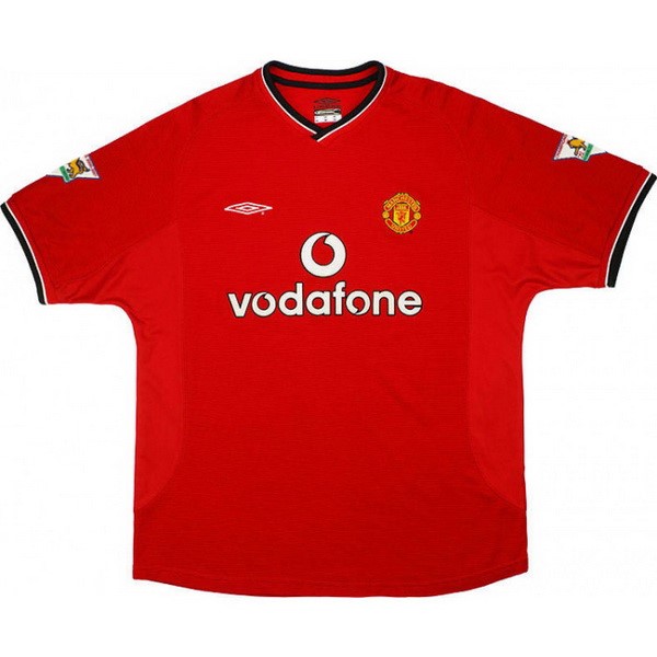 Tailandia Camiseta Manchester United 1ª Kit Retro 2000 2002 Rojo